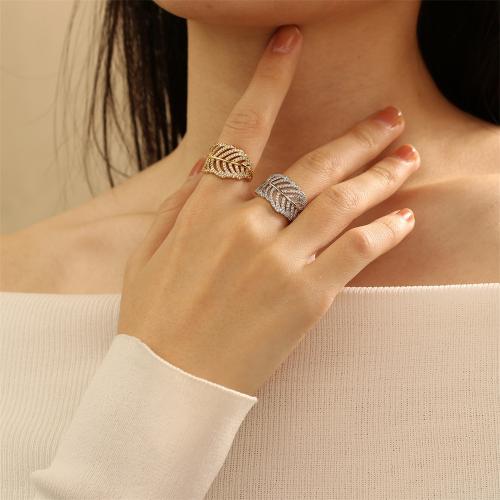 Цирконий Micro Pave Латунь палец кольцо, с кубический цирконий, Другое покрытие, Женский, Много цветов для выбора, продается PC