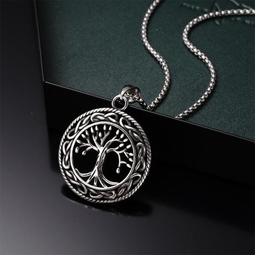 Титан ожерелье ювелирных изделий, титан, Круглая, Другое покрытие, ювелирные изделия моды, серебряный, длина:70 см, продается PC