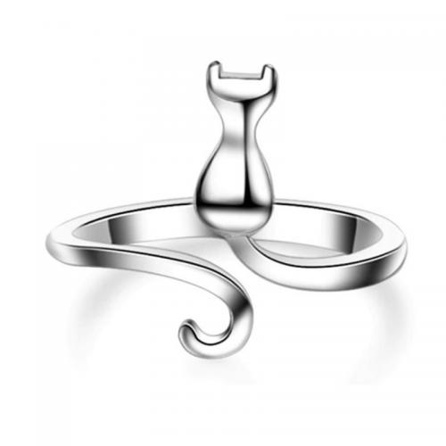 Brass Finger Ring, Cat, fashion jewelry & for woman, Diameter :17mm, width :17.5mm. 