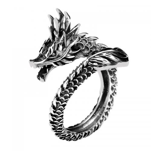 Brass Finger Ring, Dragon, plated, fashion jewelry & for man, original color, Diameter :18mm, width :14mm. 