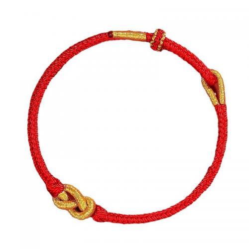 Cotton Cord Bracelet, handmade, folk style & Unisex & braided, red Approx 5.5-8 Inch 