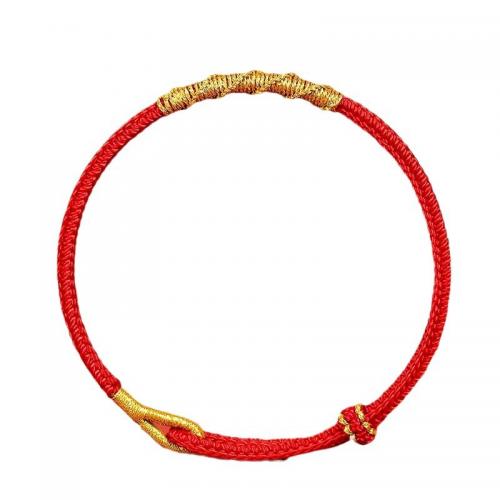 Cotton Cord Bracelet, handmade, folk style & Unisex & braided red 