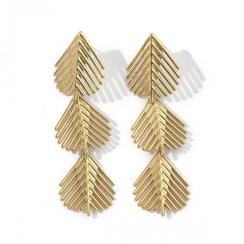 Stainless Steel Drop Earring, 304 Stainless Steel, 18K gold plated, fashion jewelry & for woman, golden 