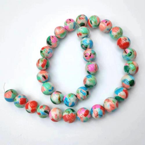 Perles de pierre gemme unique, Persique Jade, Rond, poli, bijoux de mode & DIY & normes différentes pour le choix, couleurs mélangées, Vendu par brin
