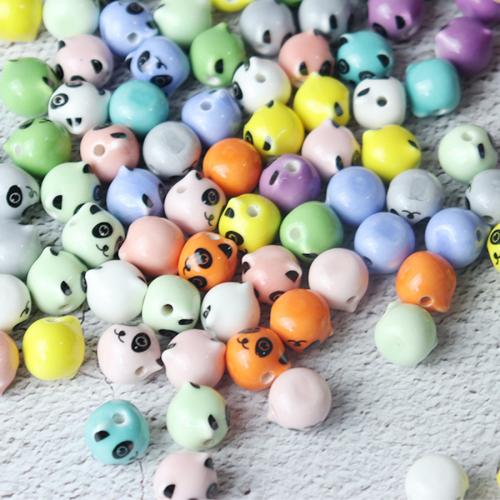 Tierische Porzellan Perlen, Panda, Einbrennlack, Modeschmuck & DIY, keine, 11x12mm, ca. 100PCs/Tasche, verkauft von Tasche