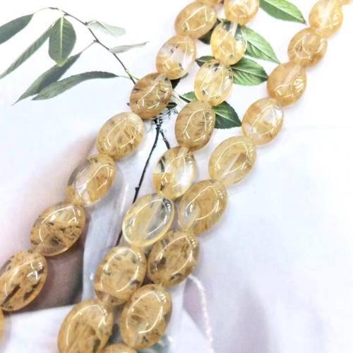 Perles en quartz fumé naturel, ovale plat, poli, bijoux de mode & DIY, couleurs mélangées Environ Vendu par brin