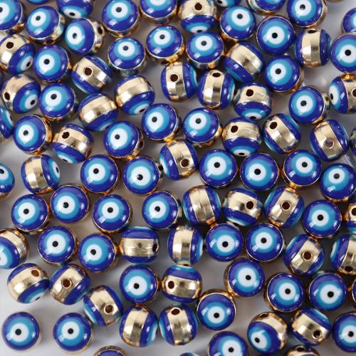 Perles de mauvais œil alliage zinc, alliage de zinc, Rond, Placage, bijoux de mode & DIY & émail, plus de couleurs à choisir, 8mm, Environ Vendu par sac