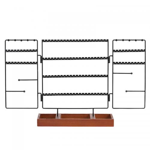 Jewelry Display Stand, Iron, with Wood, multifunctional, black 