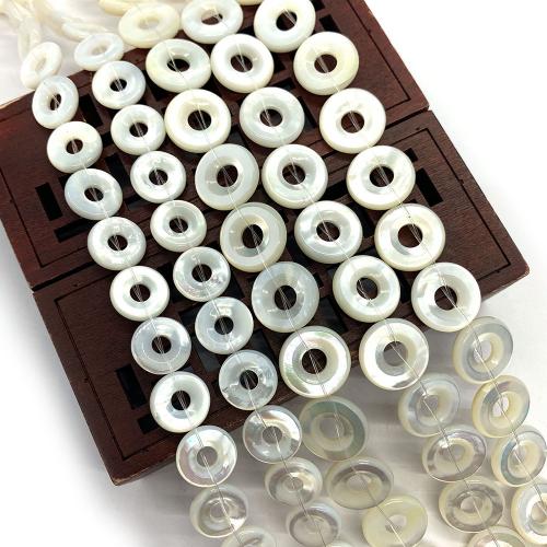 Seashell Beads, Natural Seashell, Donut, DIY white 