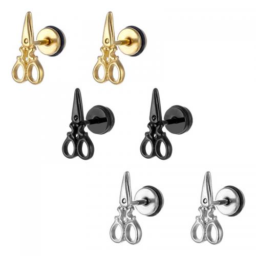 Titanium Steel Earrings, Scissors, plated, fashion jewelry 