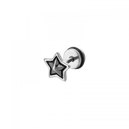 Titanium Steel Earrings, Star, plated, fashion jewelry, silver color 