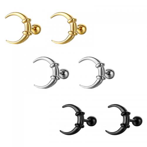 Titanium Steel Earrings, Moon, plated, fashion jewelry 