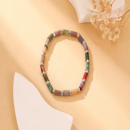 Gemstone Bracelets, Natural Stone, with 304 Stainless Steel, fashion jewelry & Unisex Approx 22 cm 