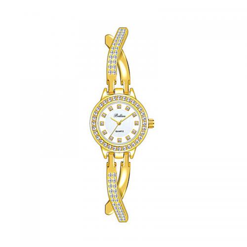 Women Wrist Watch, Zinc Alloy, with Glass & 304 Stainless Steel, Life water resistant & japanese movement & for woman & with rhinestone 