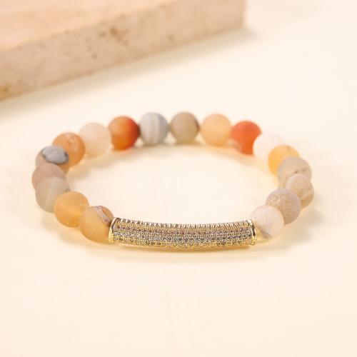 Gemstone Bracelets, Natural Stone, with 304 Stainless Steel, fashion jewelry & for woman 