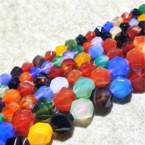 Natürliche Regenbogen Achat Perlen, DIY & verschiedene Größen vorhanden & facettierte, gemischte Farben, Länge:ca. 36-38 cm, verkauft von Strang