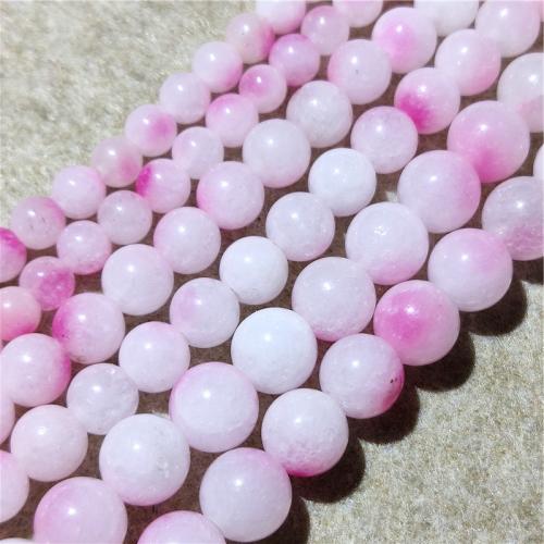 Einzelne Edelstein Perlen, Quarzit Jade, rund, Modeschmuck & DIY & verschiedene Größen vorhanden, gemischte Farben, Länge:ca. 38-40 cm, verkauft von Strang