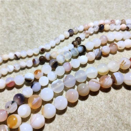 Natürliche Streifen Achat Perlen, rund, DIY & verschiedene Größen vorhanden, gemischte Farben, Länge:ca. 38-40 cm, verkauft von Strang