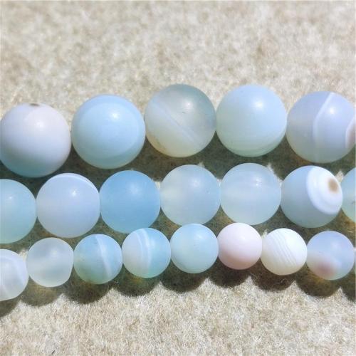 Natürliche Streifen Achat Perlen, rund, DIY & verschiedene Größen vorhanden & satiniert, gemischte Farben, Länge:ca. 36-38 cm, verkauft von Strang[