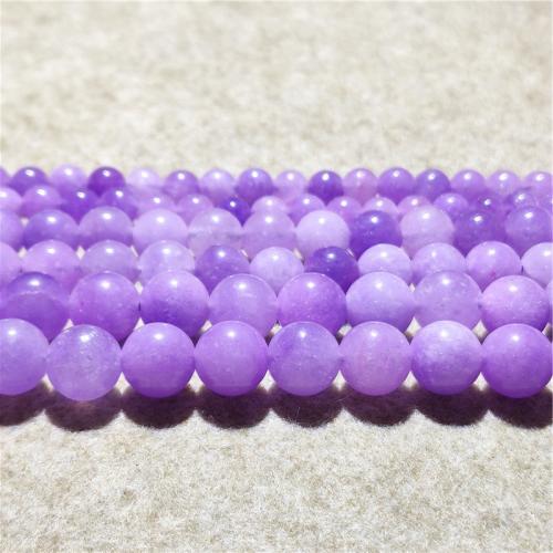 Einzelne Edelstein Perlen, Quarzit Jade, rund, Modeschmuck & DIY & verschiedene Größen vorhanden, violett, Länge:ca. 38-40 cm, verkauft von Strang