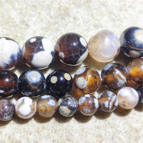 Perles agate veines de dragon naturelles, Rond, DIY & normes différentes pour le choix, couleurs mélangées Environ 38-40 cm, Vendu par brin