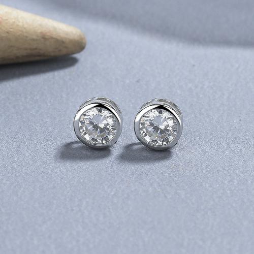 Sterling Silver Cubic Zirconia Earring, 925 Sterling Silver, fashion jewelry & micro pave cubic zirconia & for woman 