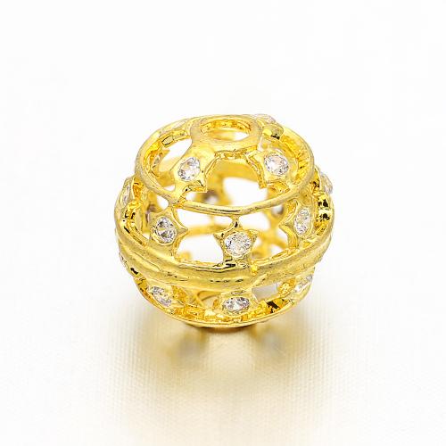 Brass Spacer Beads, gold color plated, DIY & micro pave cubic zirconia Approx 2mm 