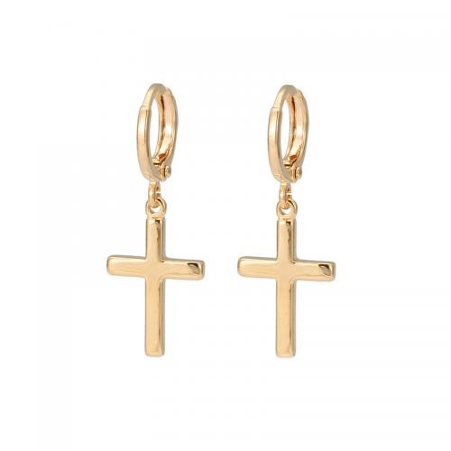 Brass Drop Earring, Cross, fashion jewelry & for woman 