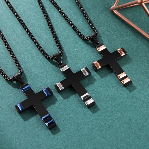 Stainless Steel Jewelry Necklace, 304 Stainless Steel, Cross, fashion jewelry & for man Approx 45 cm 