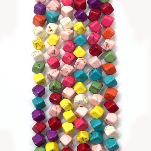 Synthetische Türkis Perlen, Rhombus, DIY & verschiedene Größen vorhanden, farbenfroh, Länge:ca. 38 cm, verkauft von Strang[
