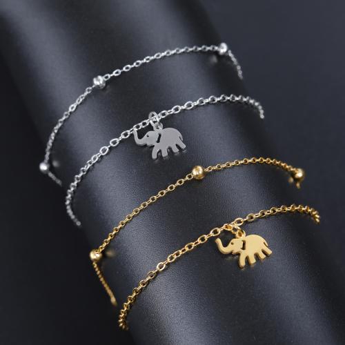 Titan Edelstahl Armband / Armreif, Titanstahl, mit Verlängerungskettchen von 5CM, Elephant, plattiert, für Frau, keine, Länge:14 cm, verkauft von PC