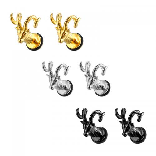 Titanium Steel Earrings, Deer, plated, fashion jewelry 