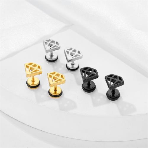 Titanium Steel Earrings, Rhombus, plated, fashion jewelry 