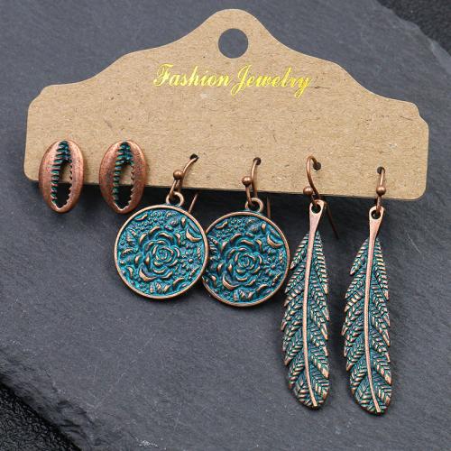 Zinc Alloy Drop Earring, with Shell, three pieces & for woman 