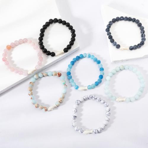 Gemstone Bracelets, Elastic Thread, with Natural Stone, handmade, fashion jewelry & Unisex Approx 19 cm 