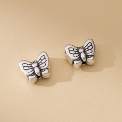 Sterling Silver Spacer Beads, 925 Sterling Silver, Butterfly, Antique finish, DIY, original color Approx 2mm 