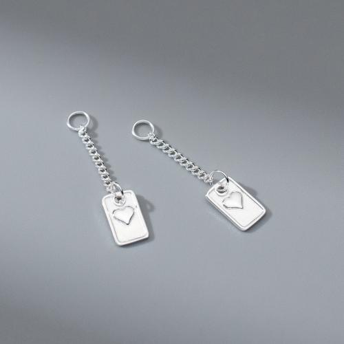 Sterling Silver Heart Pendants, 925 Sterling Silver, plated, DIY, silver color 
