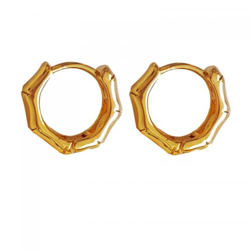 Brass Huggie Hoop Earring, real gold plated, fashion jewelry & for woman, golden 