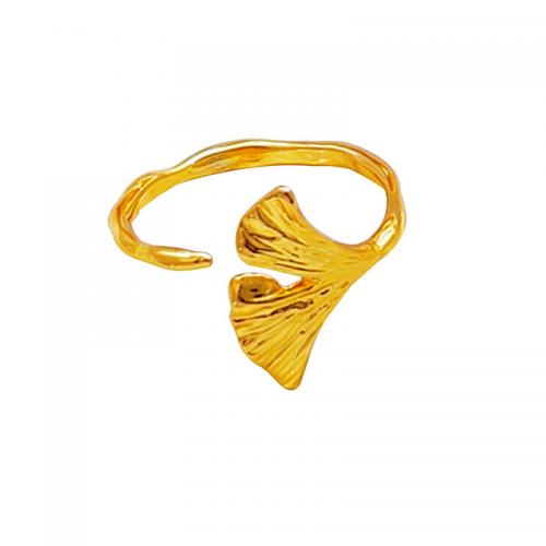 Anillo de dedo de latón, metal, chapado en oro real, Joyería & para mujer, dorado, Vendido por UD