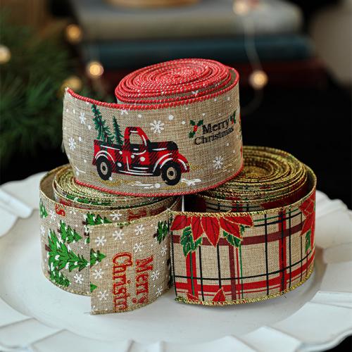 Weihnachten Bänder, Stoff, Weihnachtsschmuck & verschiedene Muster für Wahl, keine, 2000x63mm, verkauft von Spule[