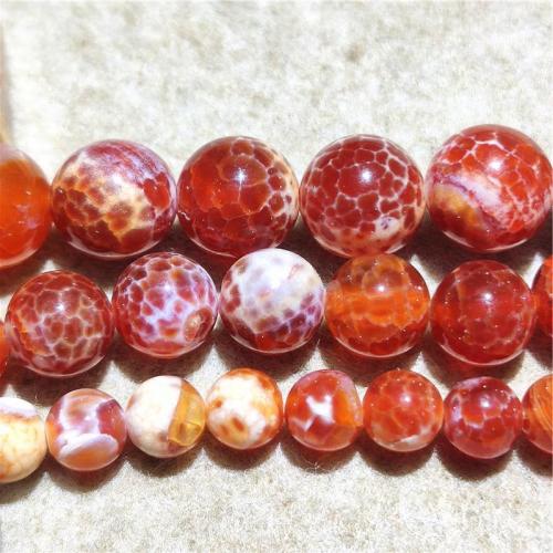 Perles agate veines de dragon naturelles, Rond, DIY & normes différentes pour le choix, rouge Environ 38-40 cm, Vendu par brin