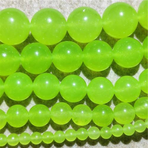 Perles de pierre gemme unique, calcédoine, Rond, DIY & normes différentes pour le choix, vert Environ 38-40 cm, Vendu par brin