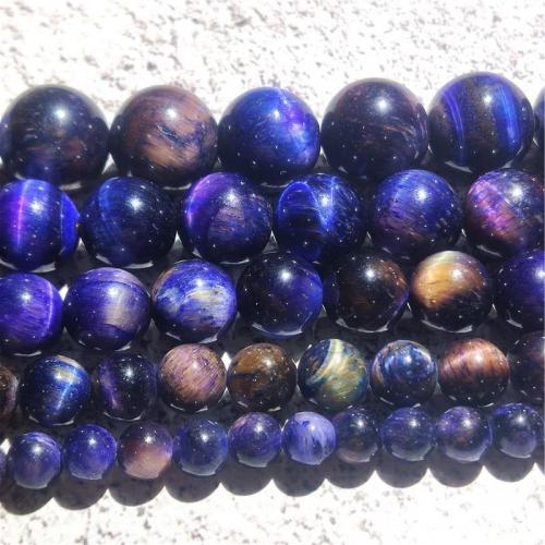 Perles d'Oeil de tigre, Rond, DIY & normes différentes pour le choix, violet Environ 38-40 cm, Vendu par brin