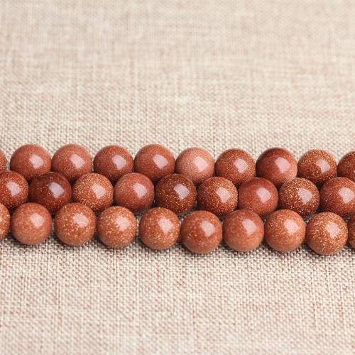 Goldstone Beads, Round, DIY red Approx 38-40 cm 