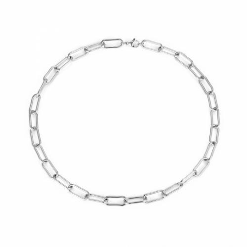 Titanium Steel Chain Necklace, polished, fashion jewelry & Unisex, original color, nickel, lead & cadmium free Approx 40 cm 