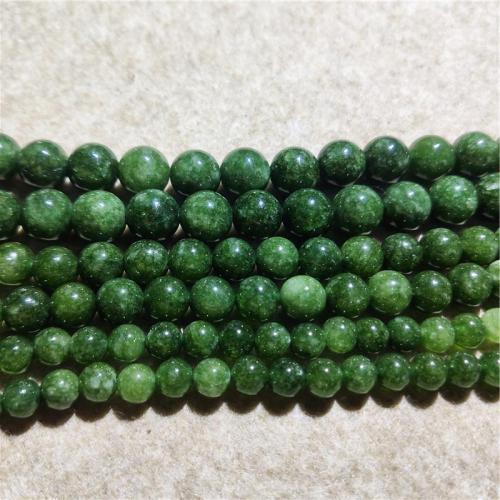 Jaspis Stein Perlen, rund, DIY & verschiedene Größen vorhanden, grün, Länge:ca. 38-40 cm, verkauft von Strang[