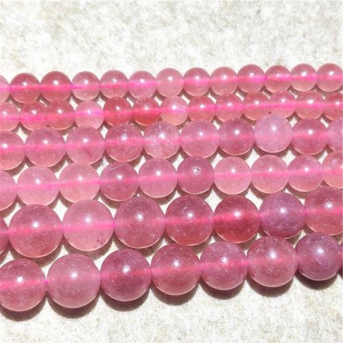 Mix Color Quartz Beads, Strawberry Quartz, Round, DIY pink Approx 36-38 cm 