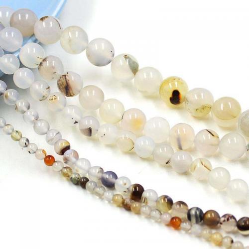 Perles de pierre gemme unique, Océan calcédoine, Rond, DIY & normes différentes pour le choix, couleurs mélangées Environ 38-40 cm, Vendu par brin