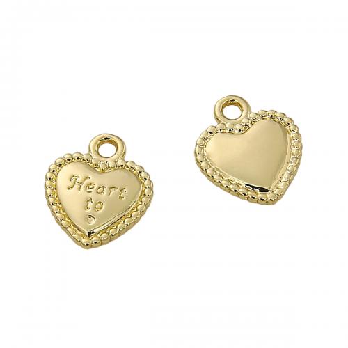 Colgantes de corazón de latón, metal, 14K lleno de oro, Bricolaje & diferentes estilos para la opción, Vendido por UD
