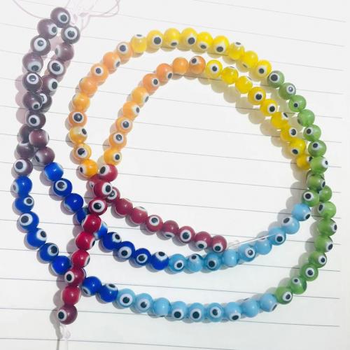 Böser Blick Lampwork Perlen, DIY & böser Blick- Muster & verschiedene Größen vorhanden, farbenfroh, Länge:ca. 38 cm, verkauft von Strang